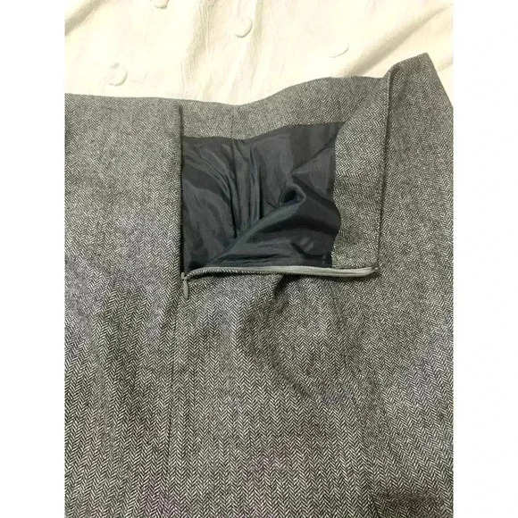 Sundance Mermaid Skirt 14p Gray Tweed Herringbone wool Lined Academia Career - Picture 9 of 9